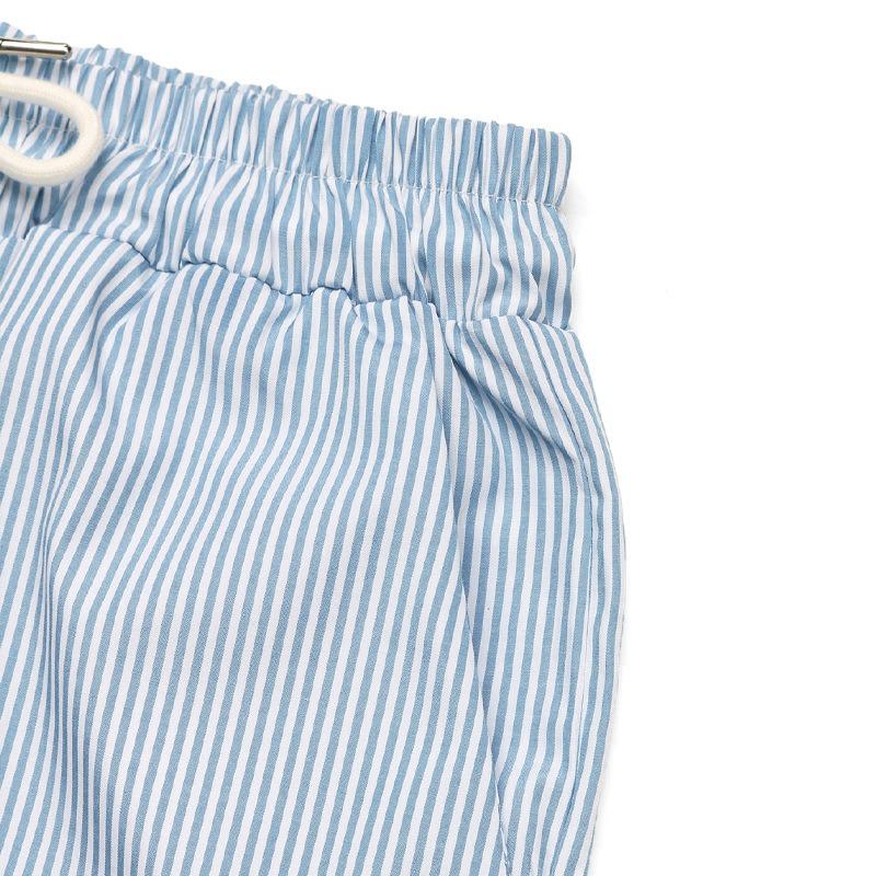 Damen Neue Sommer Taschen Lässig Elastische Hosen Gestreifte Hosen