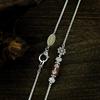 Vajra Red Agate Sterling Silver Necklace: Vintage Ethnic Style Chopin Chain Choker for Men & Women