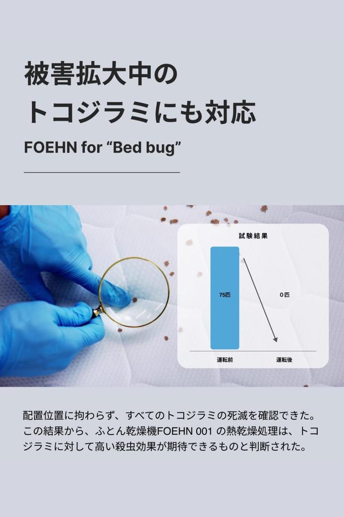 Храните cado Сушилку для футона FOEHN с теплым воздухом против пылевых клещей Максимум [Официальный эксклюзив] 2-летняя гарантия производителя, Убийца, Функция, 60°C