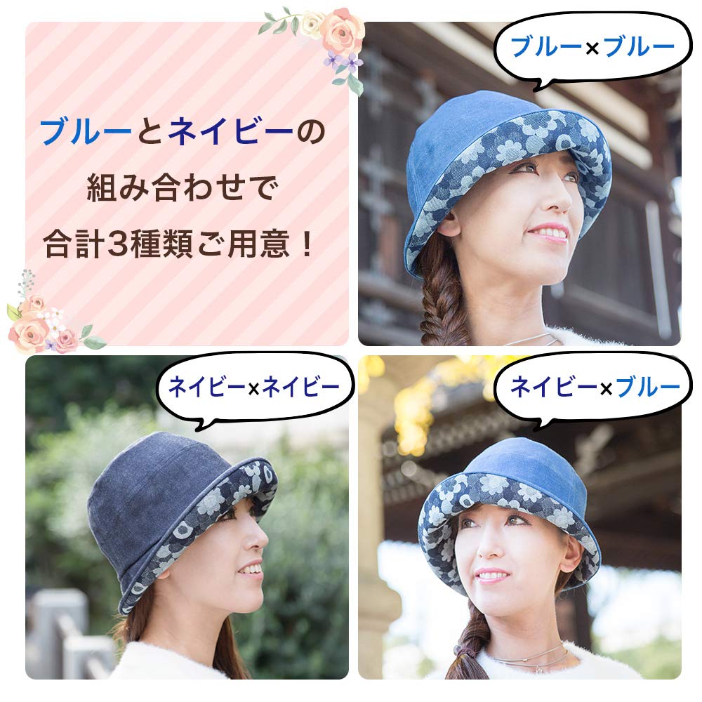 [creare KIKI] Dámský klobouk, Bretonský klobouk, UV ochrana, Efekt malého obličeje, Vyrobeno v Japonsku, Okayama Denim, Margaret, Den matek, Narozeninový dárek pro maminku,