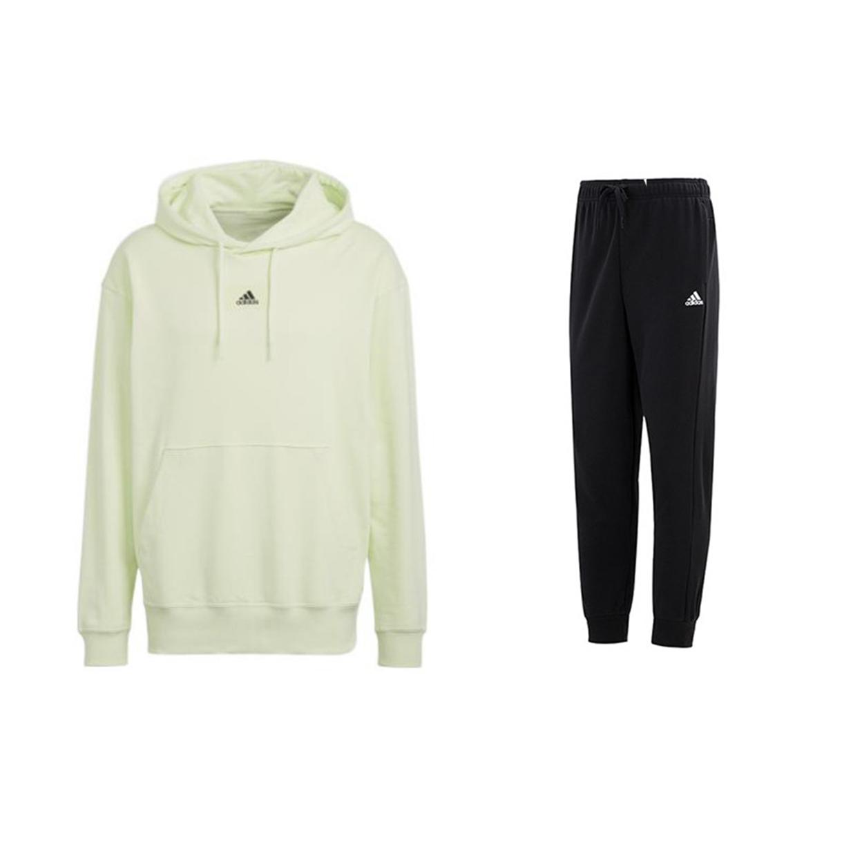 

Adidas Solid Color Minimalist Hoodie Sweatshirt And Drawstring Pants Set Men Tops HE4359+HN3552 L