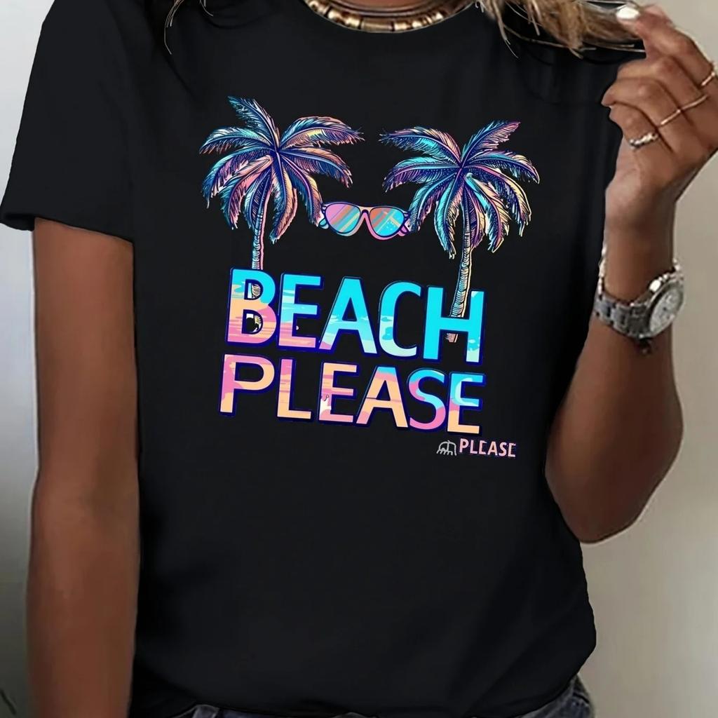 Freundlich und erfrischend Schlicht und modisch Lässiger Pullover Kurzarm-T-Shirt Trendiger Druck Weich und angenehm auf der Haut