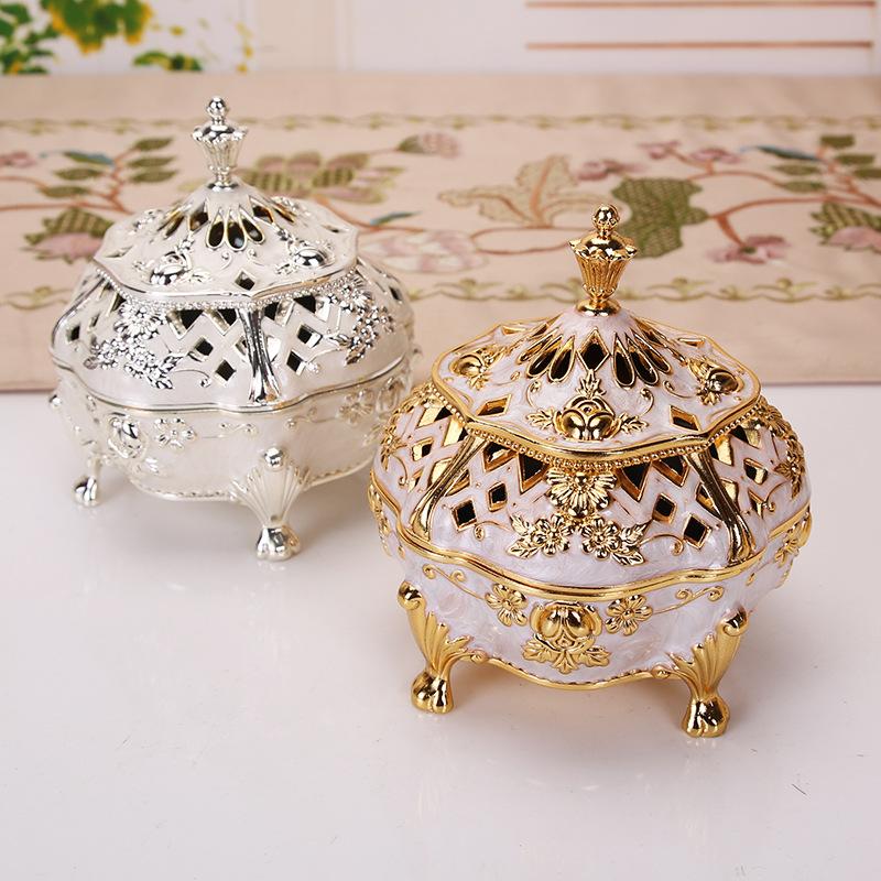 Incense Burner Metal Household Indoor Agarwood Incense Mixed with Incense Antique European Ornaments Pan Incense Stove Creative Calming Large