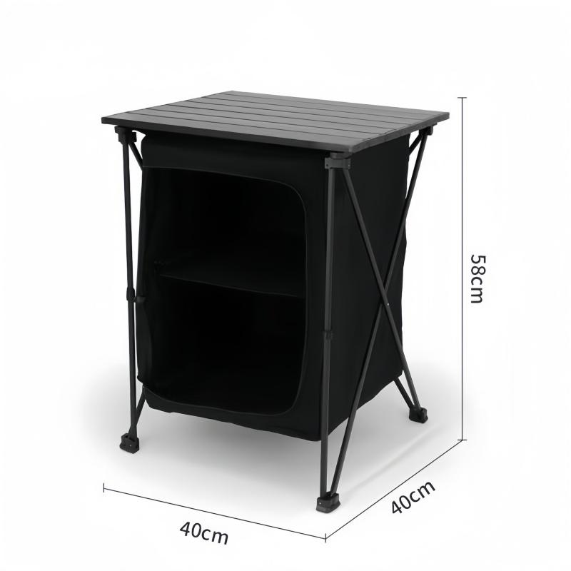 

Уличный складной стол, многофункциональная стойка для хранения, кухонный шкаф, легкий стол для пикника, портативное кемпинговое оборудование чёрный