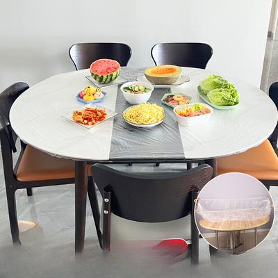 Disposable Tablecloth Cover Super Thick Elastic Automatic Binding Mouth Pe Wash Transparent Wedding Banquet Special Plastic Table Cover