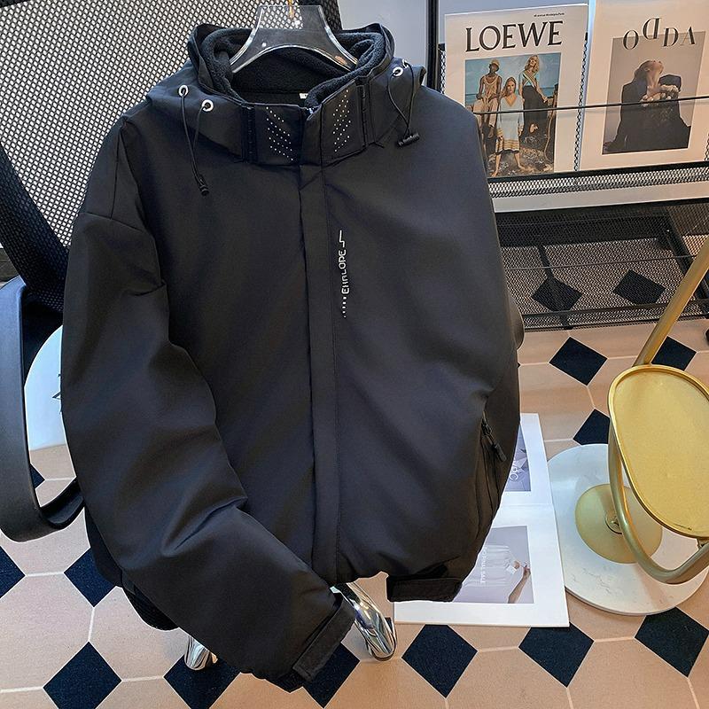 Men s American Functional Cotton Parka: Winter Three-in-One Detachable Fleece Jacket for Couples Medium