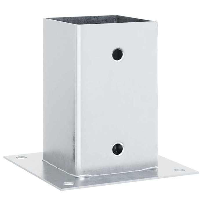 VidaXL Bases de poteau carrées 12 pcs argent 81x81 mm acier galvanisé, base de clôture en béton, base de poteau de clôture 42000009