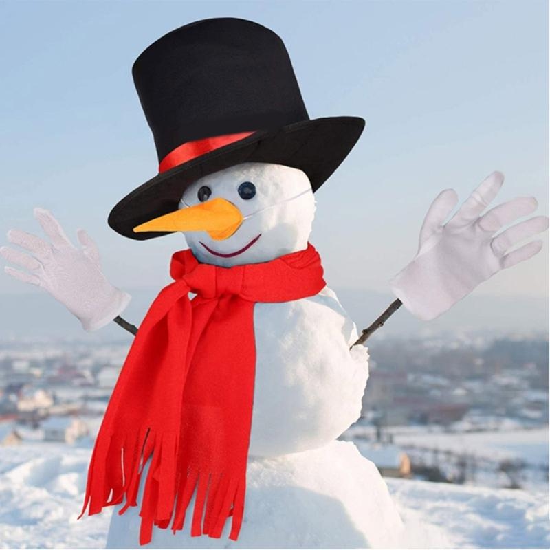 Snowman Hat Scarf Carrot Nose Gloves Cosplay Props New Year Christmas for Adults Adults Kids Christmas Cosplay Costume