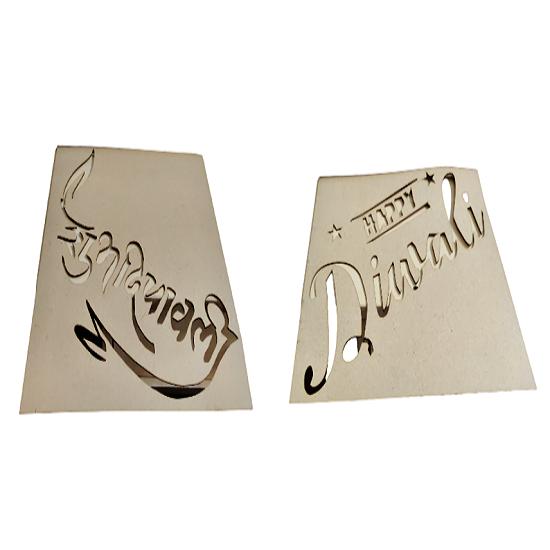 @ Indian Traditional Wooden Stencil Happy Diwali Floor Rangoli Design