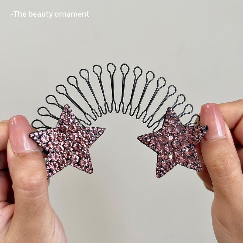 Rhinestone Star Hair Comb for Women, Invisible Hair Comb for Back of Head, Dance Hairpin Comb