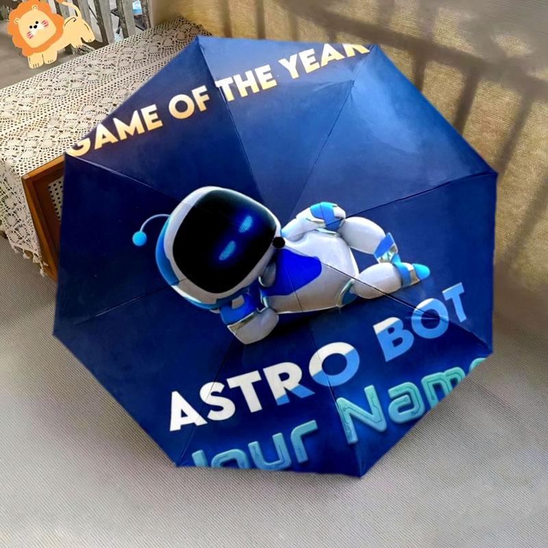 1 PC Automatic Folding Umbrella - ASTRO BOT Custom Name Pattern, Portable & Foldable Design with 8 Ribs, Christmas Birthday Gifts