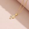 Sparkly Zircon Crystal Cross Pendant Necklaces For Women Trendy Female Stainless Steel Neck Chain Jewelry Girls Party Gift