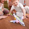 25-26 Plane Toy With Light And Sound Friction Powered For Kids Bump Go Action Aircraft Led Lights Music Toys