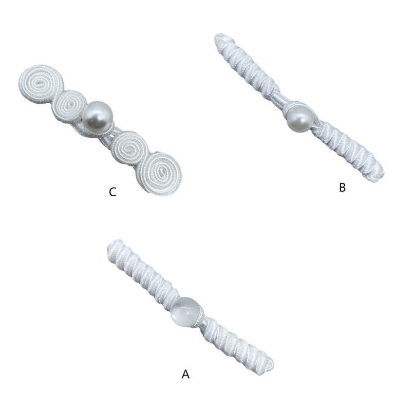 Hand Sewing Closure Button Fasteners Pearl Hook Closure Cheongsam Frog Pearl Buckle Buttons Elegant TangSuit Decoration