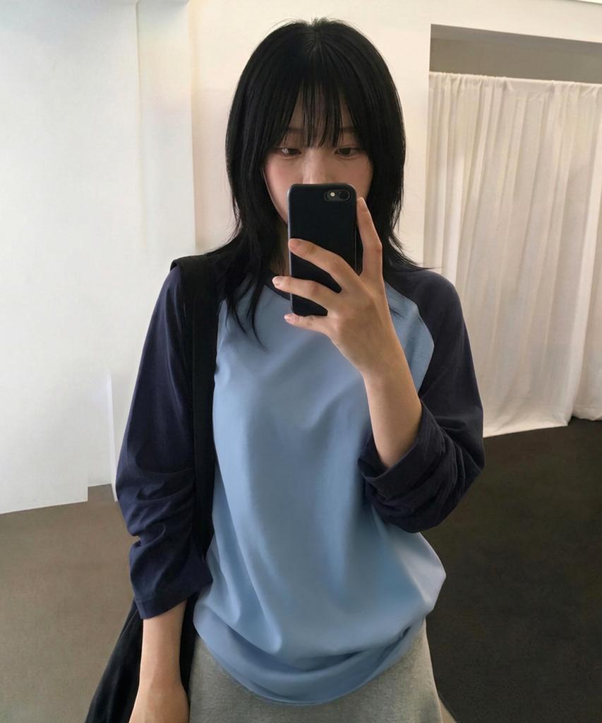 BRENSON Pitched Raglan Long Sleeve (Dark Grey/Black)