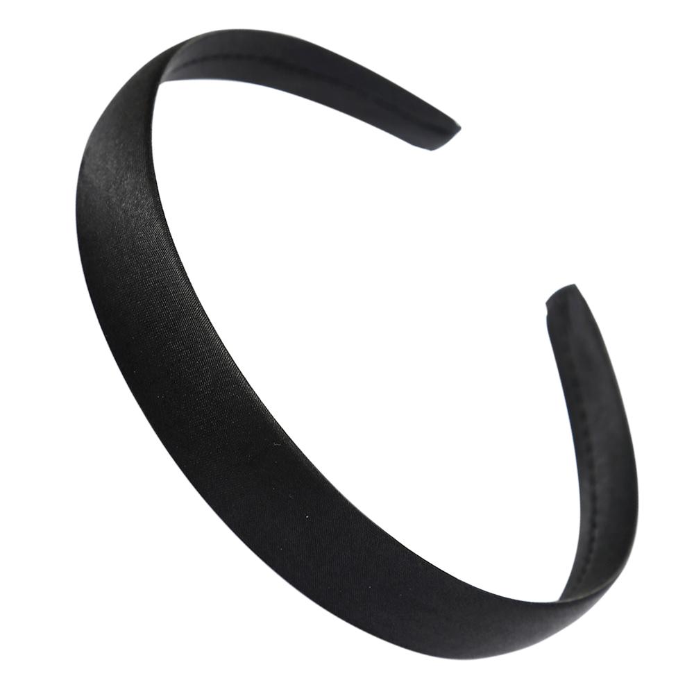 1/1.5/2cm Black Satin Headbands DIY Satin Covered Headbands White Craft Hair Headband for Girls Thin Plain Headbands