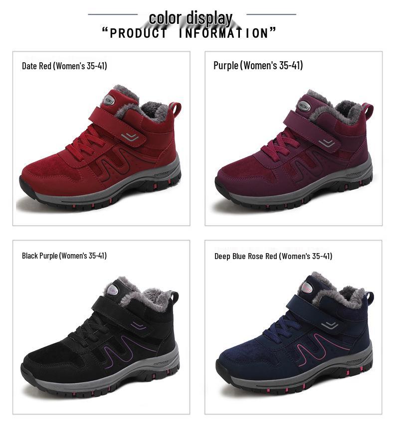 Warm Velvet Winter Shoes for Middle-Aged & Elderly - Unisex Wool Cotton Walking Footwear