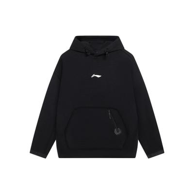 Li-Ning Professionelle Basketballserie Einfarbiger Aufdruck Logo Tasche Sweatshirt Herren Sweatshirt Schwarz AWDSB87-2