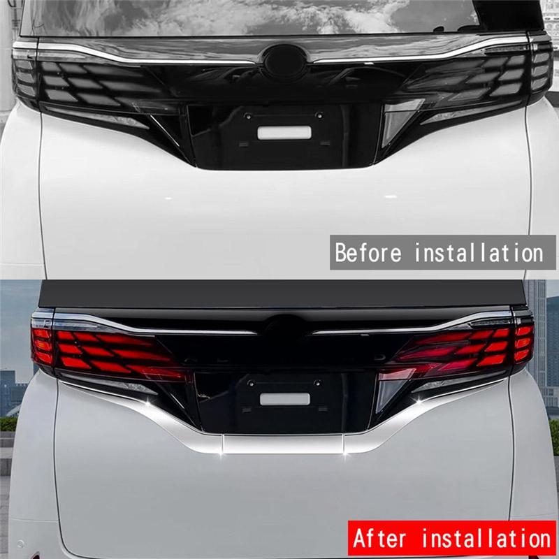 For Toyota Alphard Vellfire 40 Series  2024 Car Rear License Plate Strip Cover Decorative Trim Accessories