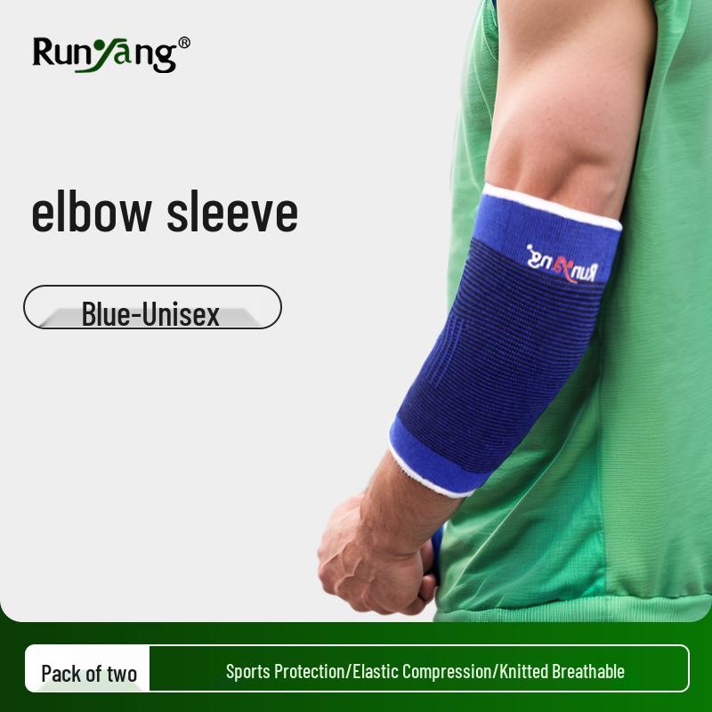 

High Elastic Breathable Knitted Elbow Sleeve for Joint Protection and Warmth One Size/Pair синий