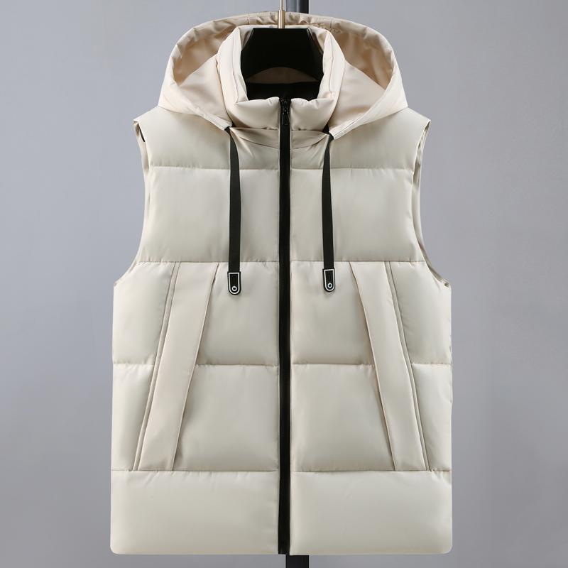 Nadměrná velikost S-8XL Zimní bezrukávová parka Pánská teplá vesta s kapucí Módní ležérní Silné svrchní oblečení Pánské bundy