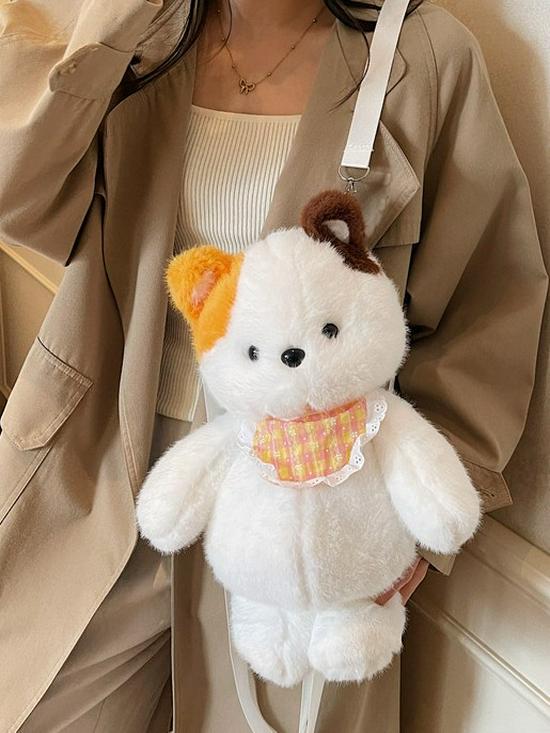 Plush Teddy Bear Doll Women's Backpack 2025 - Korean Style Exquisite Outdoor Travel & School Bag