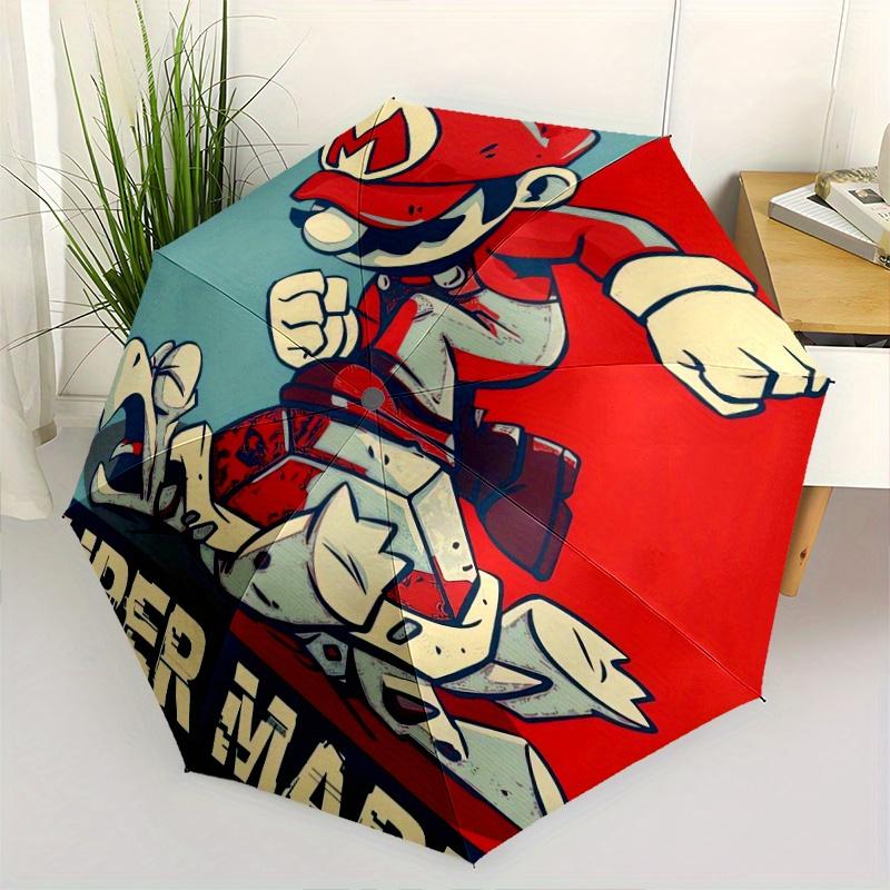 

Super mariio Bros Poster Durable Cartoon Folding Umbrella, Portable 3 Fold Compact Umbrella for Men and Women, Suitable for Travel or Daily Use.C082