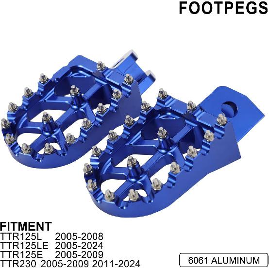 Dirt Bike Fußrasten Breitere Fußrasten Rast CNC für TTR 125 TTR125LE 05-24 TTR125L 05-08 TTR125E 05-09 Blau