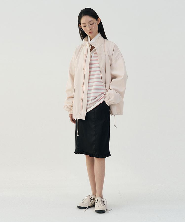 Tarvert Chic Loose-Fit Cotton Blouson - Pale Pink