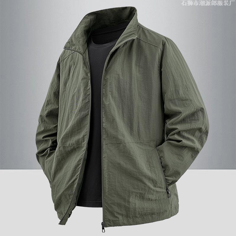 New Spring and Autumn Stand-up Collar Jacket for Men Thin Jacket for Men Casual Spring and Autumn Waterproof Thin Style Men's Clothing