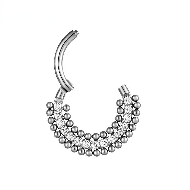 

1 шт. Новый G23 титановый циркон обруч для пирсинга носа кликер сегментные кольца в носу уха козелка хряща спираль пирсинг украшения для тела 16 г