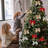 3612Pcs Christmas Bow Red Gold Velvet Bow Xmas Tree Pendant New Year Party Garland Gift Box Decoration Diy Handmade Supplies