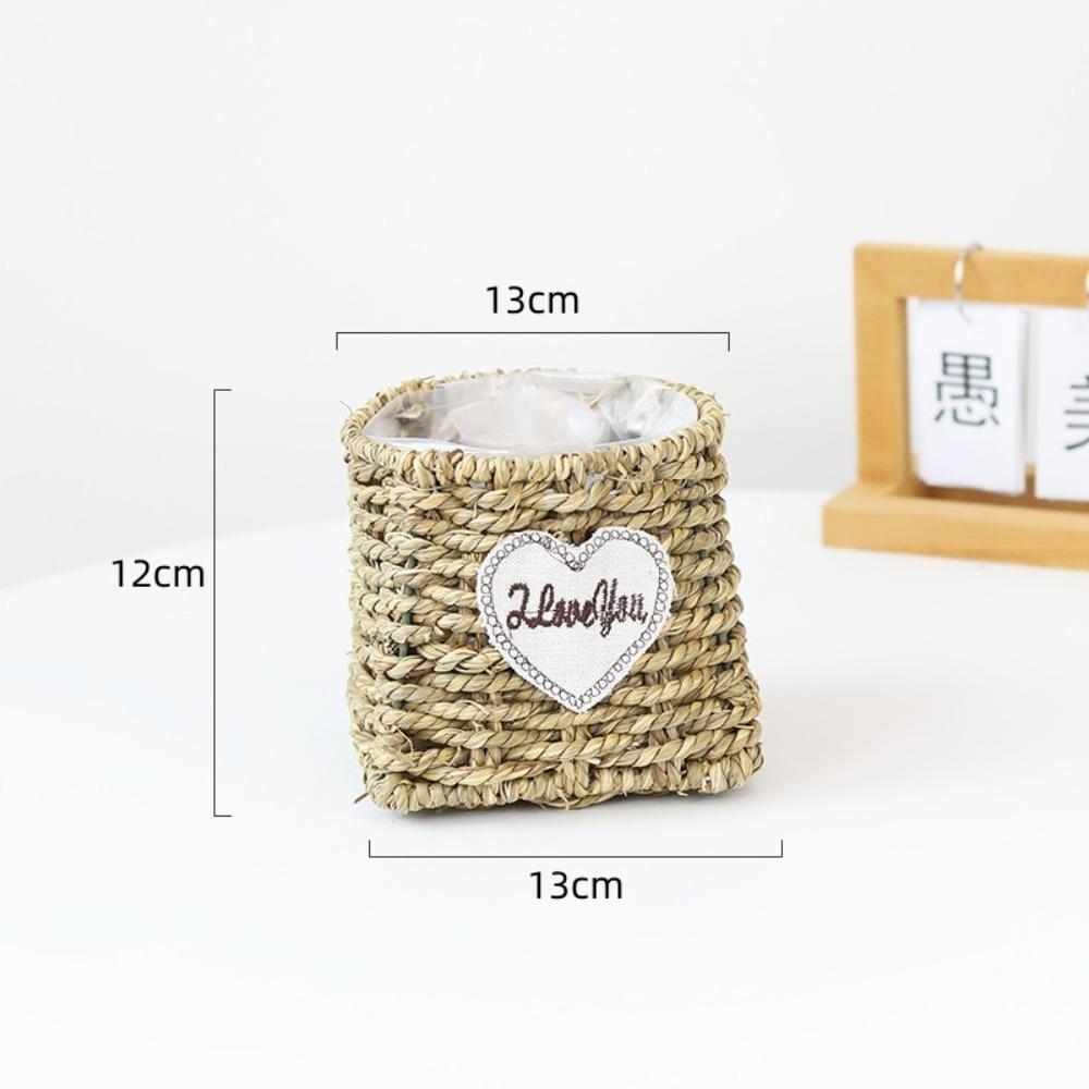 

Растения Декоративные соломенные цветочные горшки Корзины для хранения из растительных волокон Новые свадебные принадлежности 7