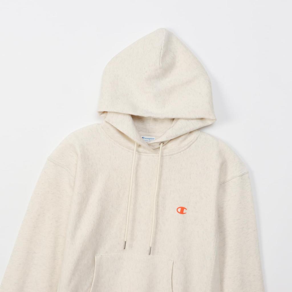 Parka Long Sleeve Cotton 10oz One Point Logo Reverse Hooded Sweatshirt Casual Oatmeal [Champion] 100% Weave(R) Women's CW-Z102