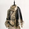 New Classical Architecture Style Cashmere Women Print Double-sided Scarf  Winter Warm Shawl Pashmina Female Outdoor Scarves