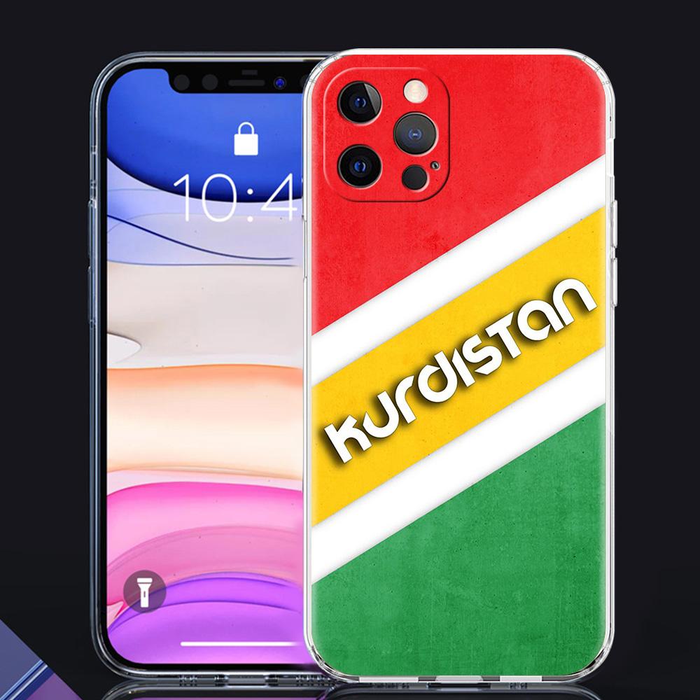 Kurdistan Flag Luxury Phone Case For iPhone 15 16 14 13 Pro 11 12 Max X XR XS 7 8 Plus SE Clear Silicone Cover Fundas Shell