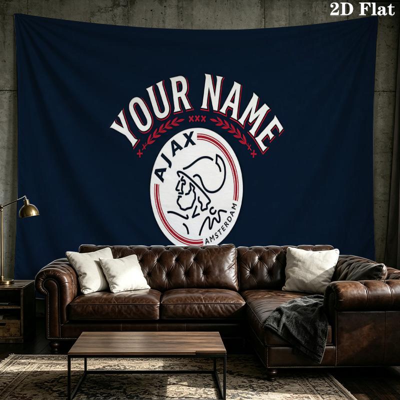 Custom Name AFC Ajax Printed Tapestry – Wall Hanging for Bedrooms, Dorms, and Home Decor