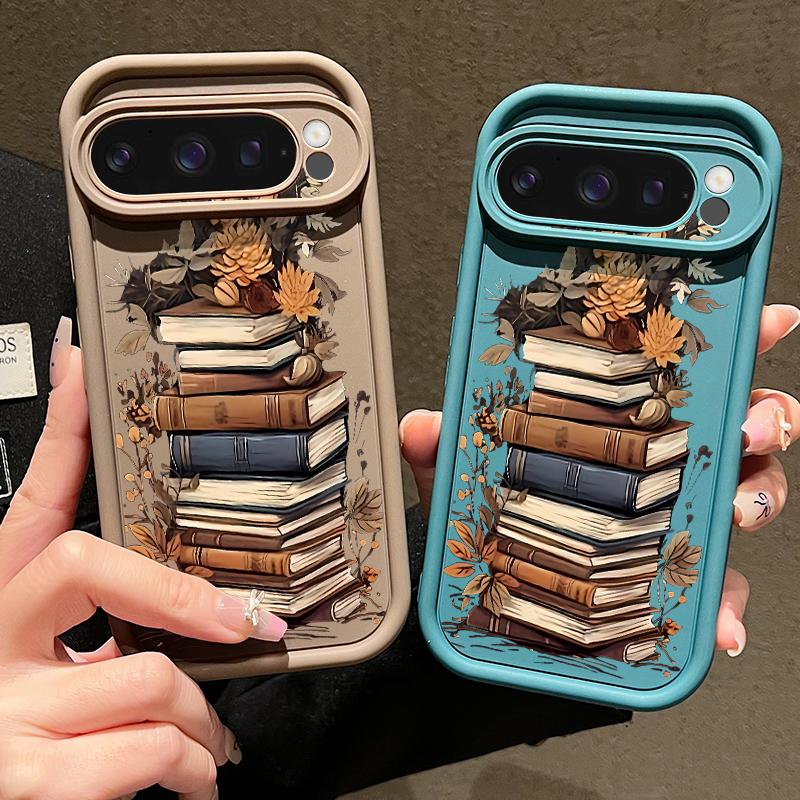 For Google Pixel 9 Pro XL Case Cartoon Books Pattern Shockproof TPU Soft Cover For Google Pixel 8 7 Pro 8A 7A Silicone Case Cover Funda