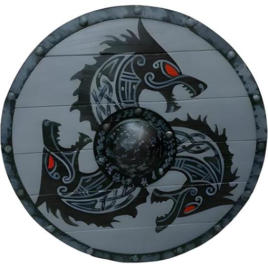 Средневековый Эйвор Валгалла Ворон Подлинный Потрепанный в боях Викинг Щит Рыцарь — фото 3