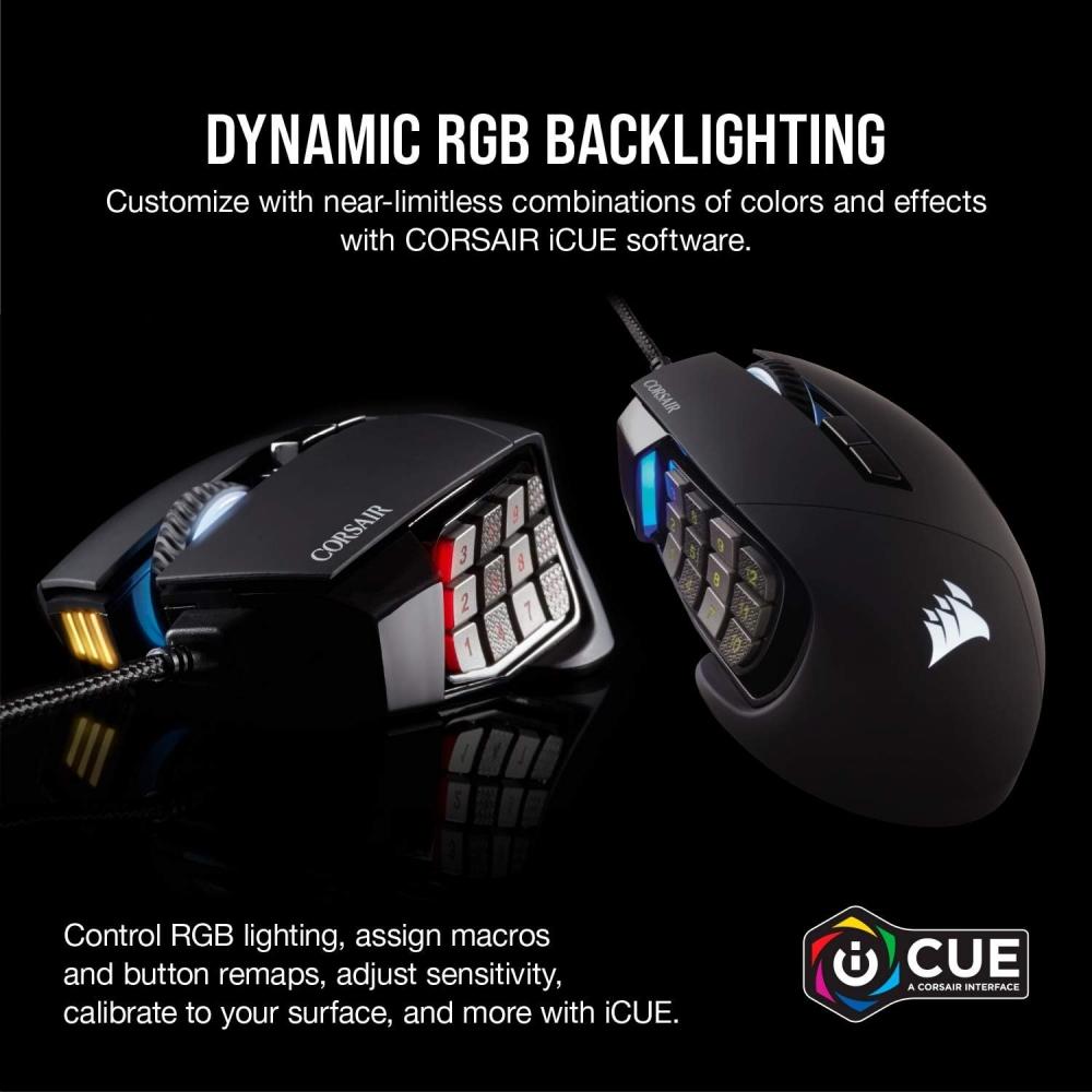 Corsair Wired Gaming Mouse 18 000 Dpi 17 Programmable Buttons Icue Support