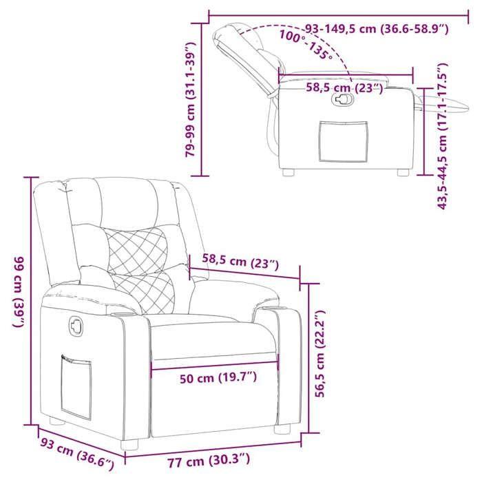 VidaXL Recliner Armchair Cloud Grey Fabric 4019928