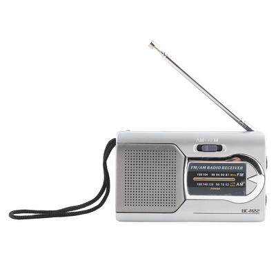 Universelles schlankes AM FM Mini-Radio Tragbarer Stereo-Lautsprecher Empfänger Musik-Player Silber