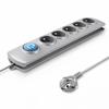 Qoltec Surge Protector Power Strip | 5 Sockets | 1.8m | Gray