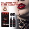 3PCS Fake Blood Makeup Kit-Coagulated Blood 30ml+Fake Blood Spray 50ml+Dripping Blood 50ml, Realistic Washable Special Effects SFX Makeup Set