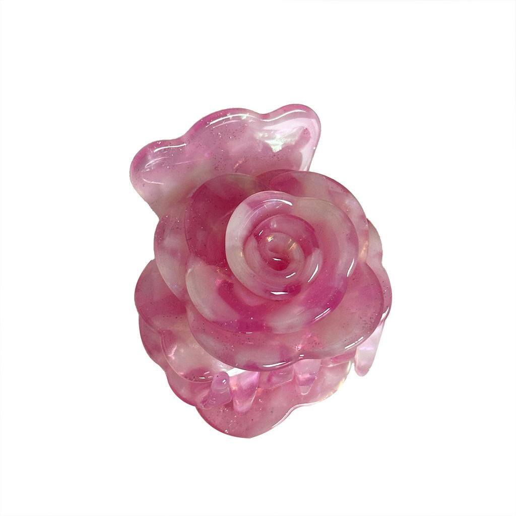 Chic Versatile Rose Flower Hair Claw Clip In Various Colors Stylish Acetate Hair Accessory