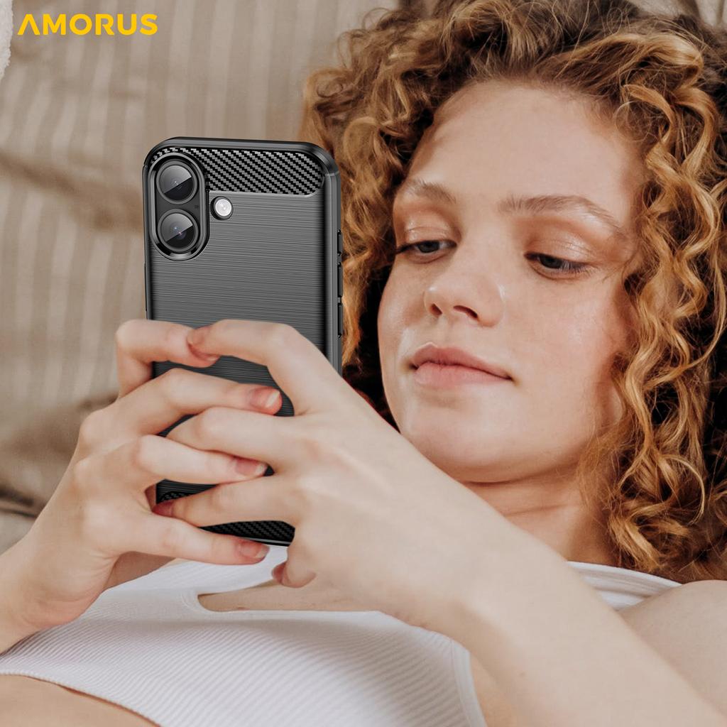 Für iPhone 17 Hülle Kohlefaser-Textur Gebürstete Schutzhülle