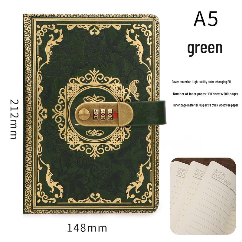 Secure A5 Password Diary & Creative Office Planner with Lock