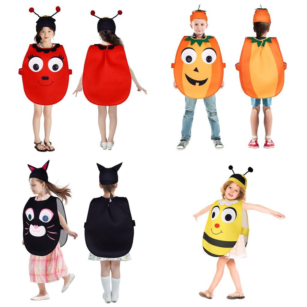 Tomatoes Bees Cats Pumpkins Kid Halloween Costume Polyester Unisex Cosplay Party