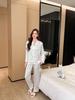 2025 Autumn Women's Casual Striped Pajamas: Loose, Simple Korean Style for In-Home or Outdoor Wear