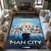 Manchester City Customize Text Floor Rug Office Rug Design for Dormitory Dining Room Foyer Hallway Anti-slip Rug Office home decor Wedding Party Gift